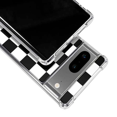 Black and White Checkered Google Pixel 8 Clear Case